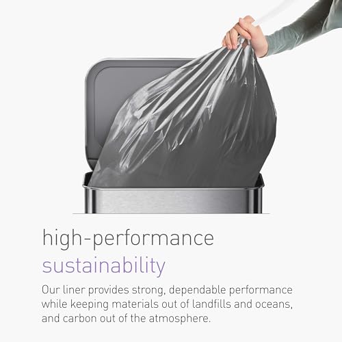simplehuman Odorsorb Code H Black Trash Liners 80 Count - Custom Fit, Odor-Absorbing, Dispenser Pack, 30-35L / 8-9 Gal