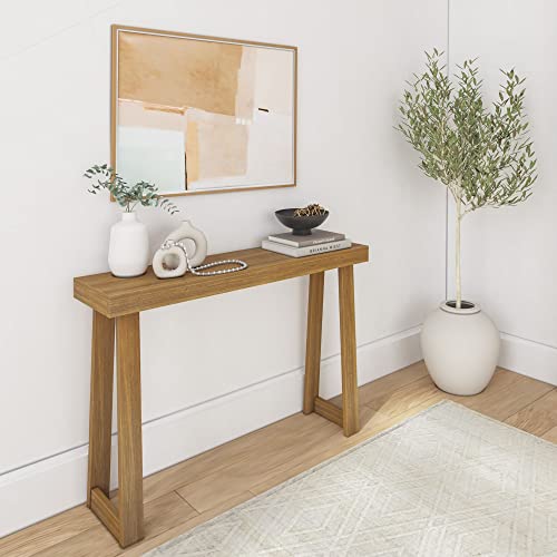 46 Inch Pecan Classic Wood Console Table - Plank+Beam