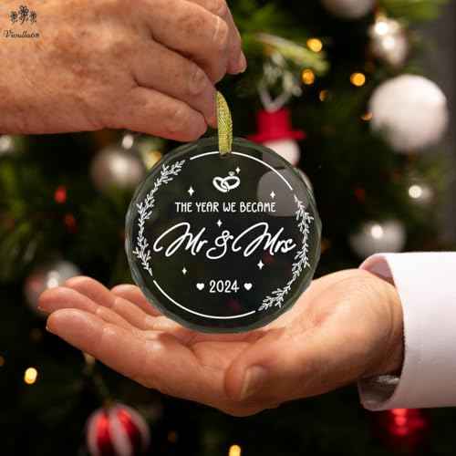 Wedding Gifts for Couple, Mr and Mrs Ornament 2024, Our First Christmas Married Ornament 2024, First Christmas Married Ornaments, 1st Christmas As Mr and Mrs, Newlywed Gifts for Couples 2024