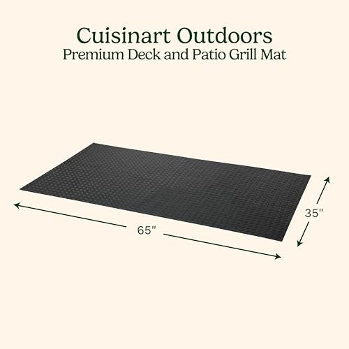 Cuisinart Premium Deck and Patio Grill Mat 65x36 Inches Weather-Resistant Non-Slip Rug