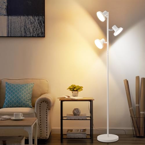 SIBRILLE White 36W Dimmable LED Tree Floor Lamp with Remote & Touch Control