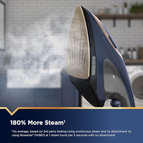 BLACK+DECKER Medium Press & Steam 2-in-1 Iron & Garment Steamer