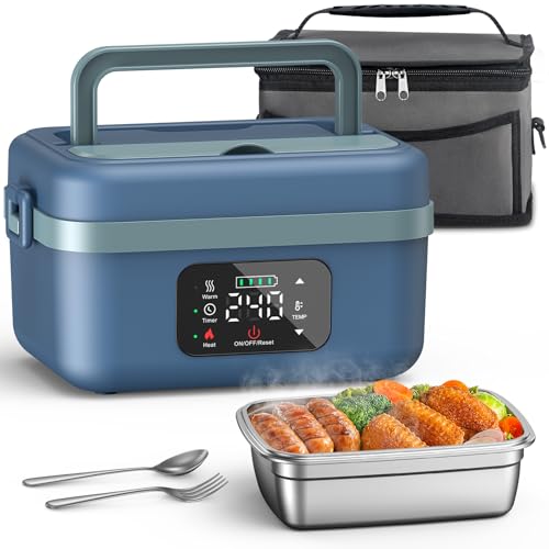 VASG Bluegreen Cordless Heated Lunch Box with 4.3-Cup Steel Container & Accessories