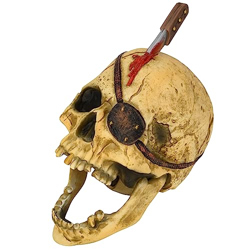 Tree Buddees Creepy Pirate Skull Tree Topper - 10 Inch Halloween & Christmas Decor