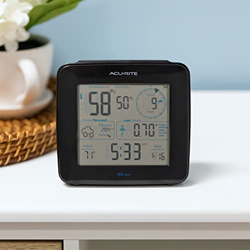 AcuRite Iris Monochrome Weather Station with Wireless Mini Display - Accurate Indoor & Outdoor Data