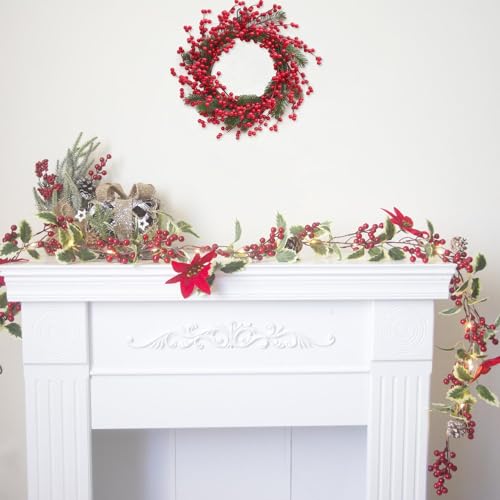 60-Pack Artificial Red Holly Berries on 8.2