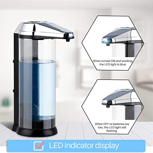 17oz Touchless Liquid Soap Dispenser - Chrome 2-Pack, Adjustable Volume