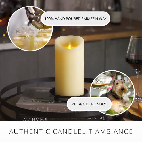 Luminara 4x7 Inch Ivory Flameless LED Candle with Real Wax, Moving Flame, Timer