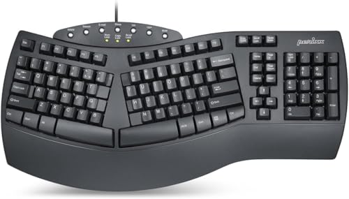 Ergonomic Split Keyboard with Wrist Rest - Wired USB - Black / Wired