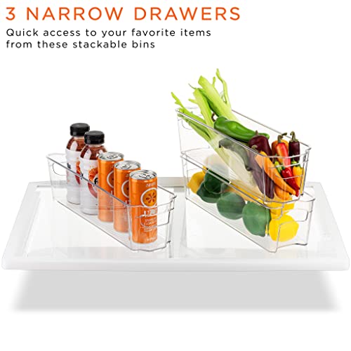 Sorbus 8 Pack Fridge & Pantry Organizer Bins Set - Clear, Stackable Storage