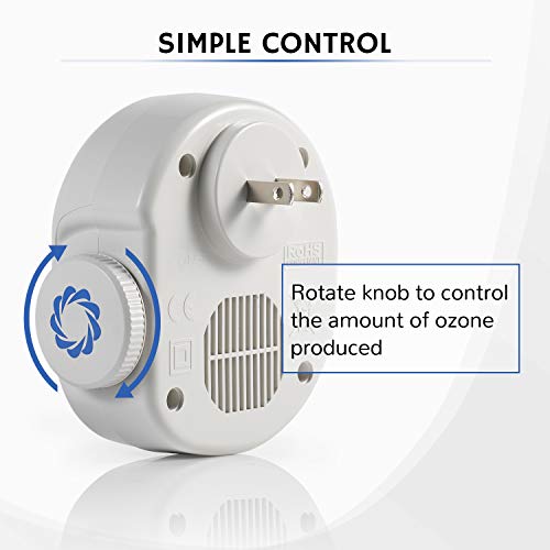 Airthereal B50 Mini Ozone Generator 2-Pack for Odor Elimination, Plug-In, 320 Sq Ft