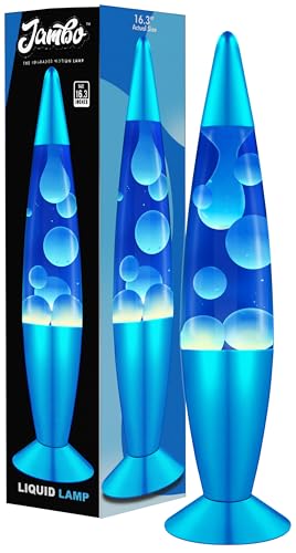 JAMBO 16-Inch Blue Liquid Motion Lamp with White Wax - Relaxing Night Light for Home & Office
