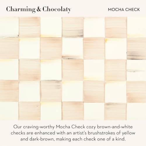 MACKENZIE-CHILDS Resin Pumpkin, Small, Brown-and-White Mocha Check