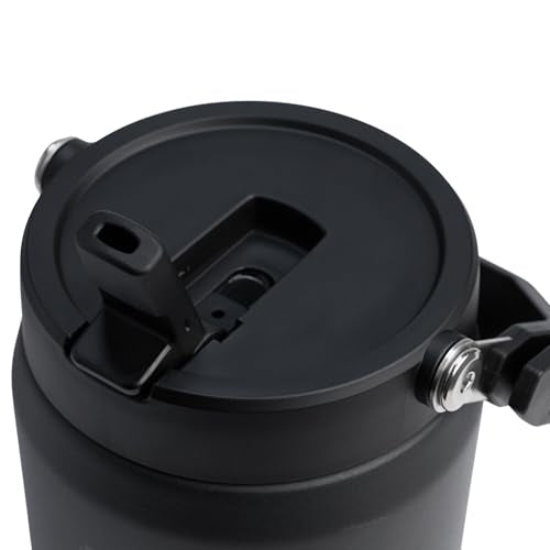 40 oz Black Hydration Jug with Flip Straw 2.0 Lid - Insulated & Leakproof