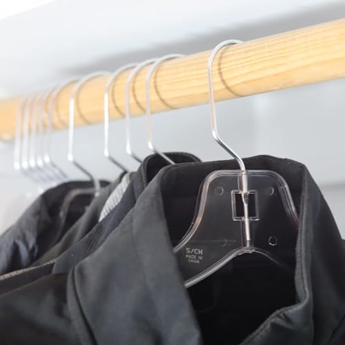 25 Pack Clear Plastic Shirt Hangers - Durable & Elegant Closet Organizers