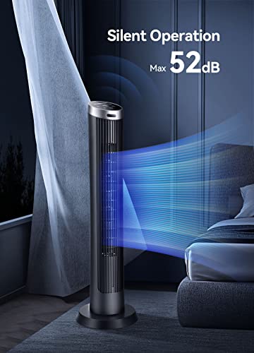 OmniBreeze 36 Inch Oscillation Tower Fan with Remote & LED Display – Bladeless Floor Fan for Indoor Cooling