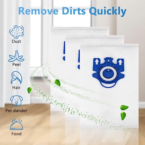Blue & White 20 Pcs 3D Airclean Vacuum Bags for Miele C1 C2 C3 Series