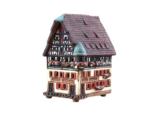 Midene Ceramic Village Collection: Hand-Painted Rothenburg House Incense Holder