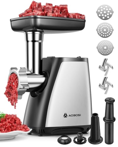 Electric Meat Grinder 3-in-1 Sausage Stuffer Kubbe Maker 2800W - Silver