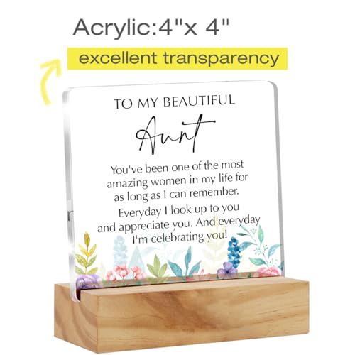 Personalized Aunt Gift Acrylic Plaque - Heartwarming Desk Sign for Mom's Day & Birthdays
