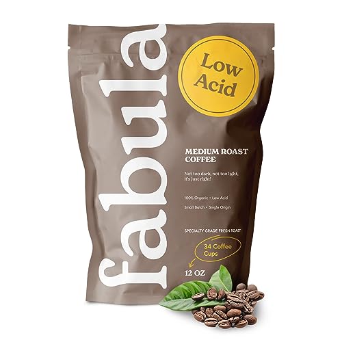 Low Acid Organic Coffee Beans Medium Roast - Whole, 12 oz - Single Origin