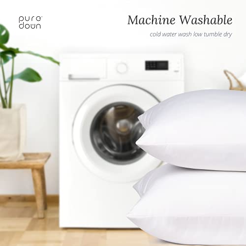 26x26 Inch Feather & Down Pillow Inserts - Pack of 2 White Luxury Support