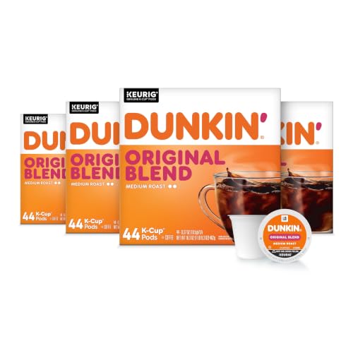 Dunkin’ Original Blend Medium Roast Coffee K-Cup Pods - 44 Count Pack of 4