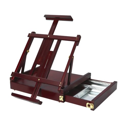 MEEDEN Portable Tabletop Easel for Painting - Deep Walnut Artist Sketchbox