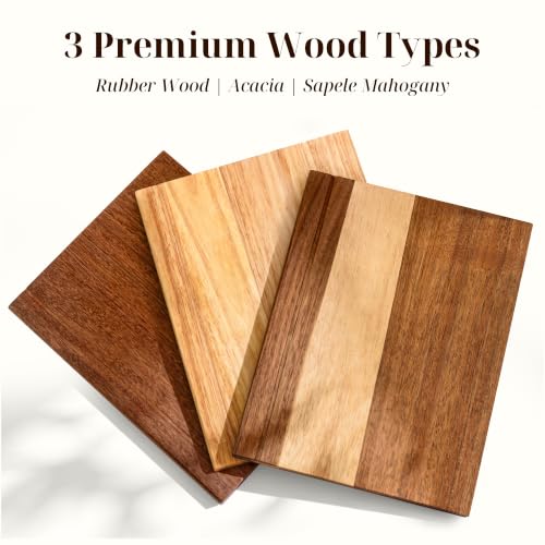 Wnfou Natural Wood Book-Shaped Cutting Board Set with Stand - Home Kitchen Decor