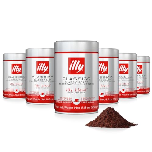 Ground Espresso Coffee Classico Medium Roast 8.8oz Pack of 6 - Arabica Blend
