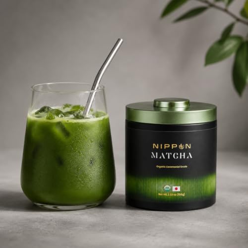 Ceremonial Grade Matcha Powder 3.53oz - Organic Uji Green Tea for Lattes & Recipes
