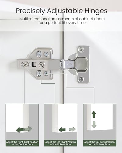 White Wall-Mounted Bathroom Medicine Cabinet with Mirror & Adjustable Shelves - 17.7''L x 23.6''H