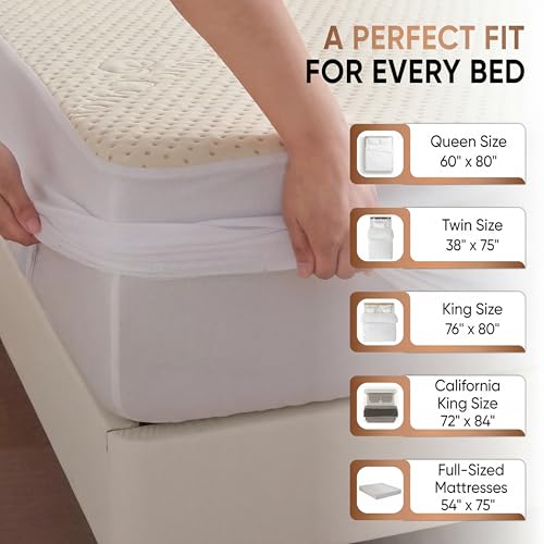 MATTSHIELD Organic Waterproof Mattress Protector Queen Size - Breathable Cotton Cover