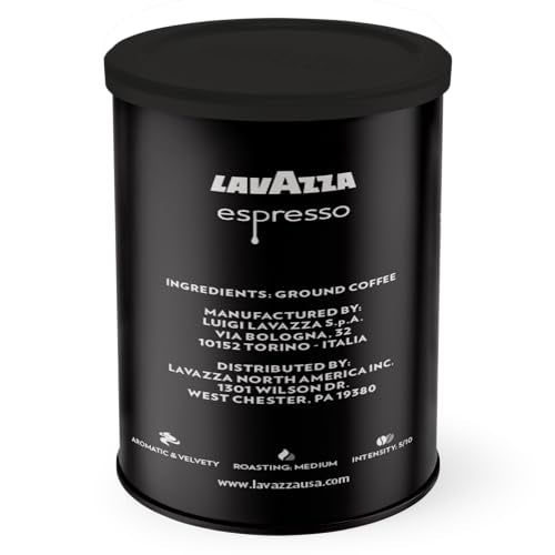 Lavazza Espresso Ground Coffee Medium Roast - 8 oz Tin, Pack of 4 - Italiano Variant