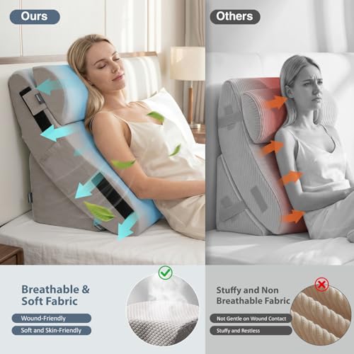 Orthopedic Wedge Pillow Set for Post-Surgery Recovery - Adjustable Support