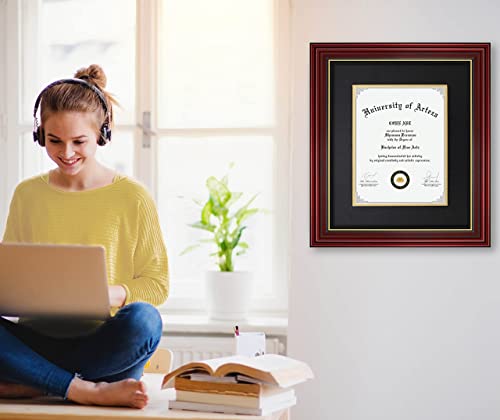 CORE ART 15x18 Diploma Frame Cherry Red with Black Mat - For 11x14
