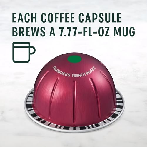 Starbucks French Roast Coffee Pods for Nespresso Vertuo - 8 Count Pack of 4 - Dark Roast, 32 Pods