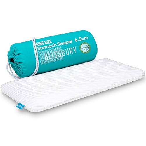 King Stomach Sleep Pillow with Cool Memory Foam & Removable Cover - White, 2.6 Inch
