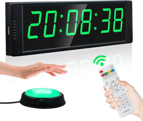 YZ Plug-In Digital Gym Timer Clock with Remote, Large LED Countdown & Stopwatch