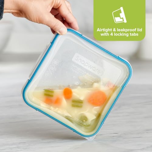 Glass & Plastic Food Storage Set 16-Pack Airtight Containers with Labels