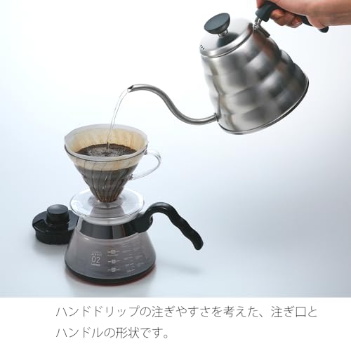 Hario V60 Buono 1.2L Stainless Steel Drip Kettle for Pour Over Coffee - Silver