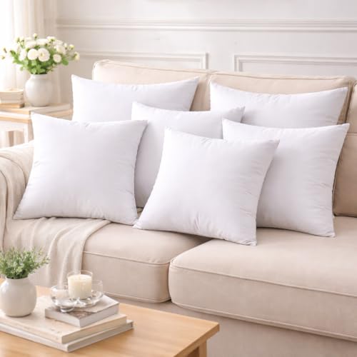 18x18 Inch Throw Pillow Inserts Set of 8 - Square Decorative Cushion Fill - Variation 8