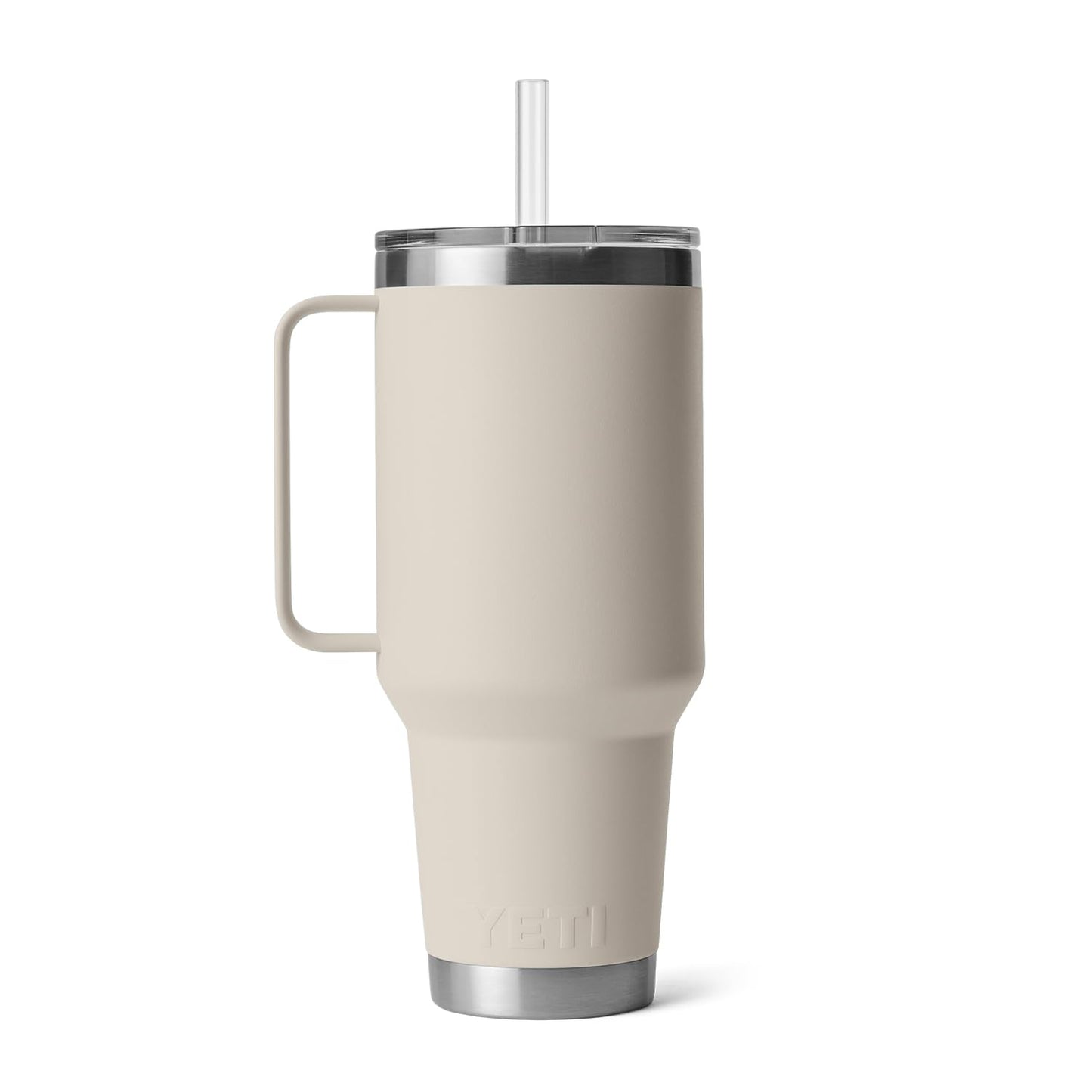 YETI Rambler 42 oz Tumbler with Handle and Straw Lid, Travel Mug Water Tumbler, Vacuum Insulated Cup with Handle, Stainless Steel, Cape Taupe