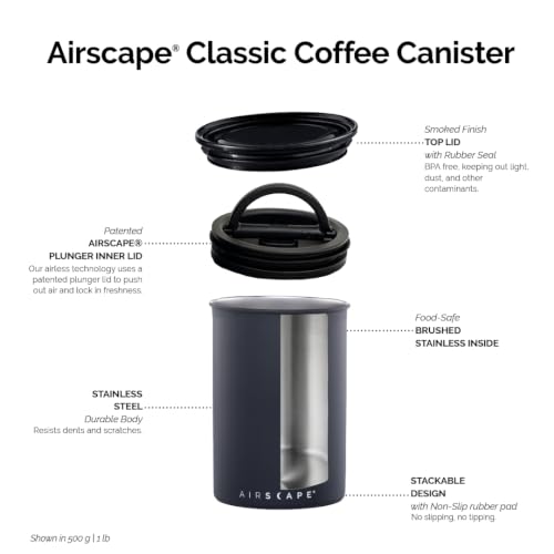 Planetary Design Airscape Stainless Steel Coffee Canister - Brushed Copper, Medium