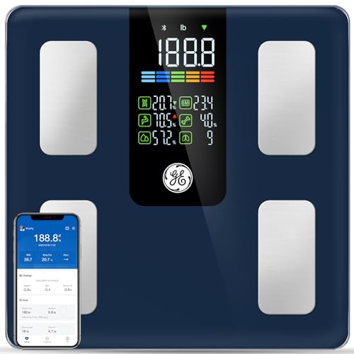 GE Smart Scale for Body Composition, Weight, BMI, 500lb, Large