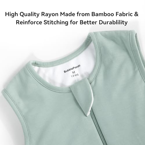 BubblePanda Toddler Sleep Sack with Feet M(1-2T) Sage - Bamboo Rayon, 1.0 Tog