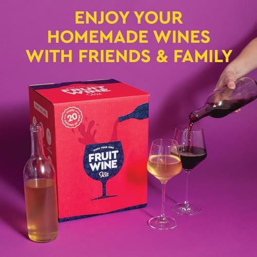 Fruit Wine Making Kit - Craft A Brew Beginner Homebrew Set with Ingredients & Reusable Equipment - Makes Up to 20 Gallons - Variation: Fruit Wine Kit