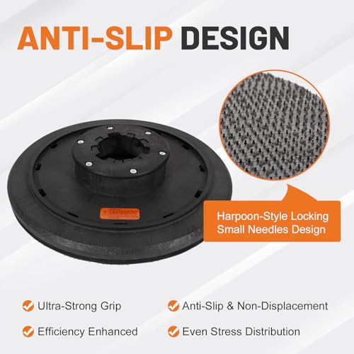 16-Inch Floor Buffer Pad Holder with Built-In 2 Inch Riser & Shower Holes - 2 Inch Raised Variation
