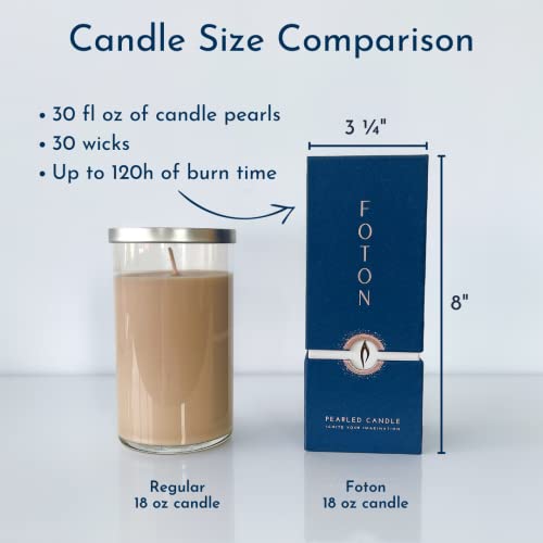 Misty Monte Sandalwood Jasmine Scented Pearled Candle 18 Oz - Refillable & Long Lasting