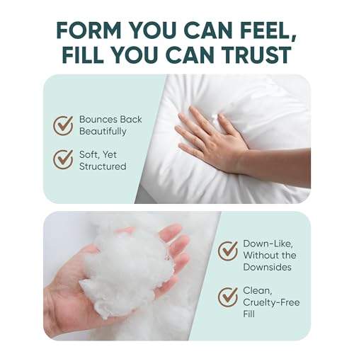 28x28 Inch Synthetic Down Pillow Insert - Plush Karate Chop Cushion
